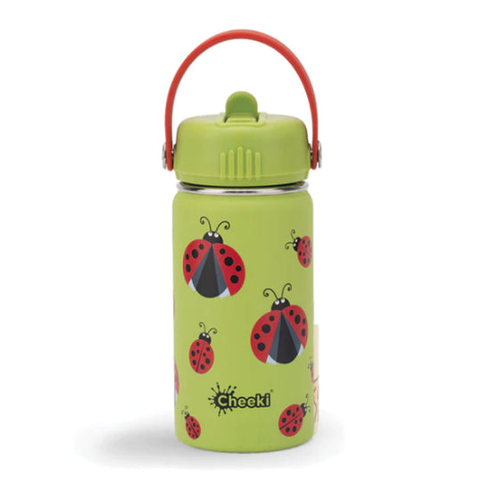 Kid's Cheeki insulated reusable drink bottle ladybug design. Shop at Diminish.
