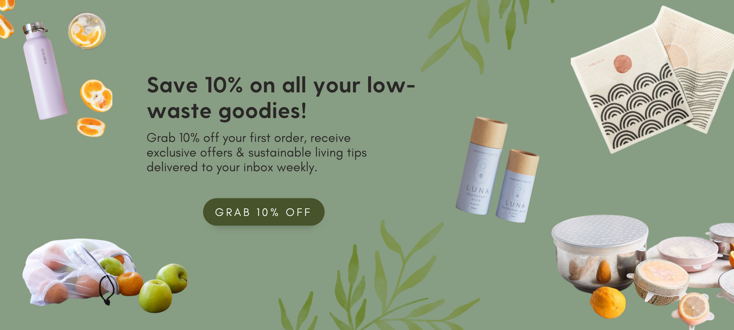 Save 10% off your eco goodies at Diminish. Adelaide Eco Shop.