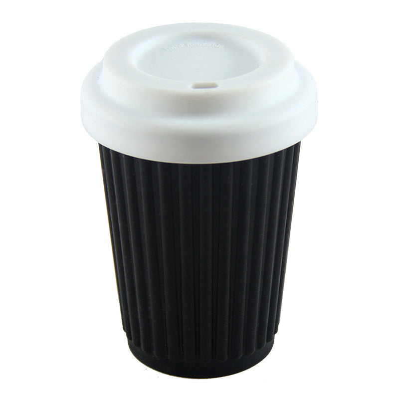 Onya black reusable coffee cup. Diminish.