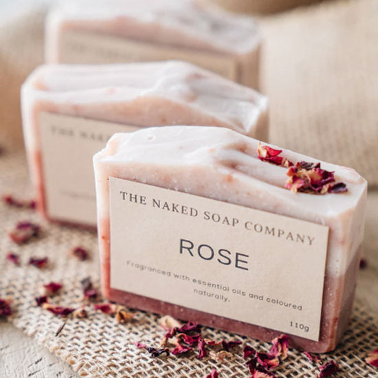 The naked soap company rose soap. Plastic-free. Diminish.