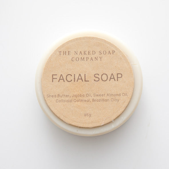 1 round bar of plastic free eco friendly facial soap. Adelaide eco shop.