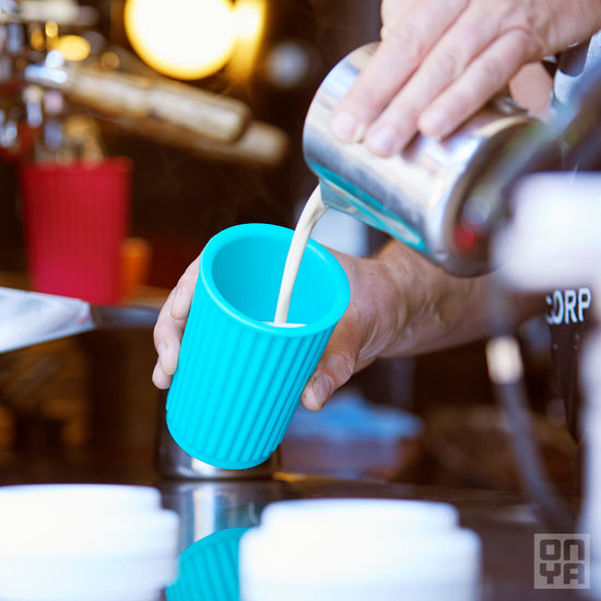 Reusable and eco-friendly silicone coffee cup