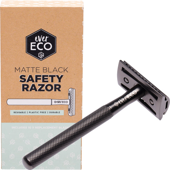 Load image into Gallery viewer, Zero waste durable matt black reusable safety razor.
