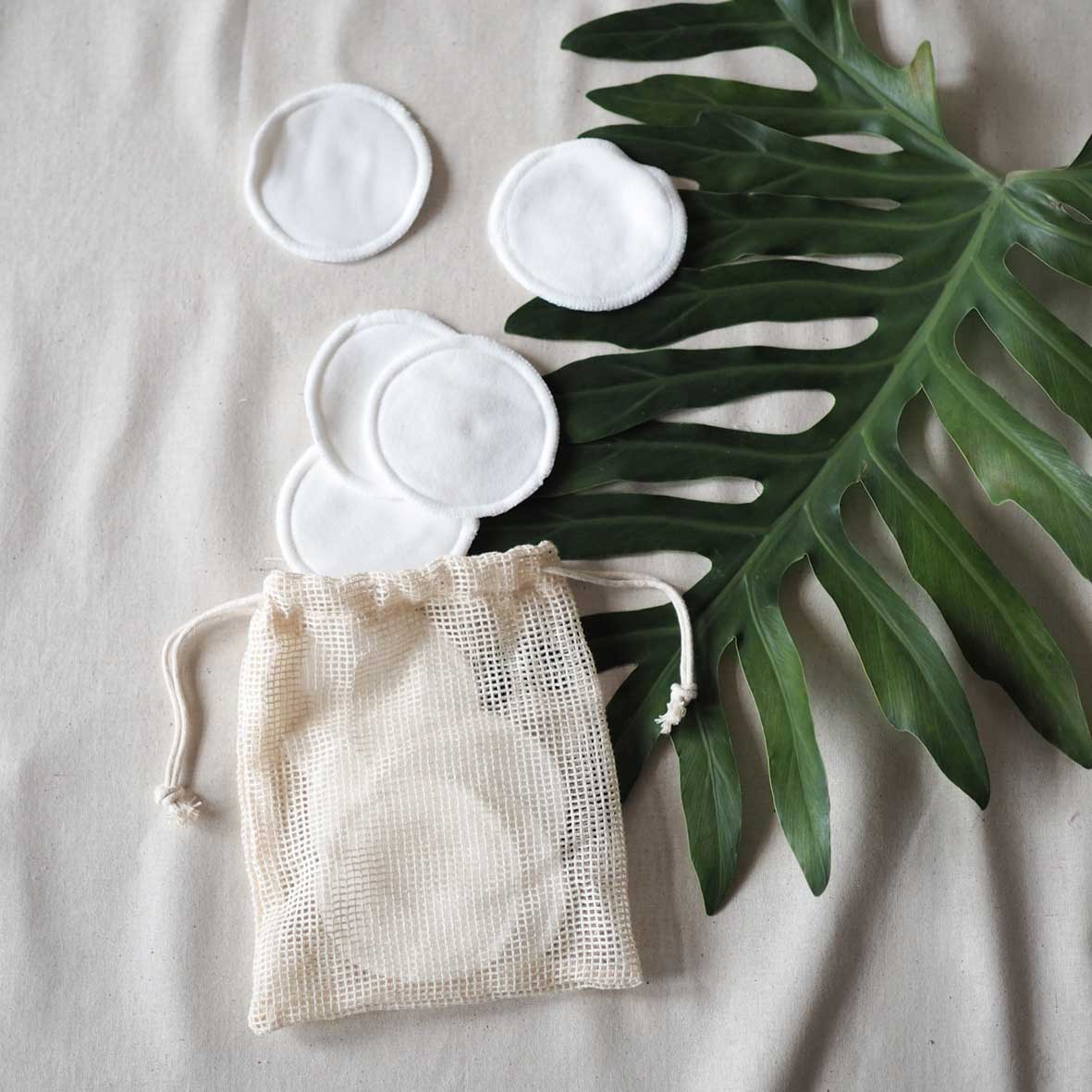 Brush it on 10 reusable cotton make-up wipes. 
