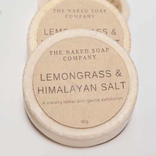 Load image into Gallery viewer, The Naked Soap Company Plastic Free lemongrass and himalayan salt soap bar
