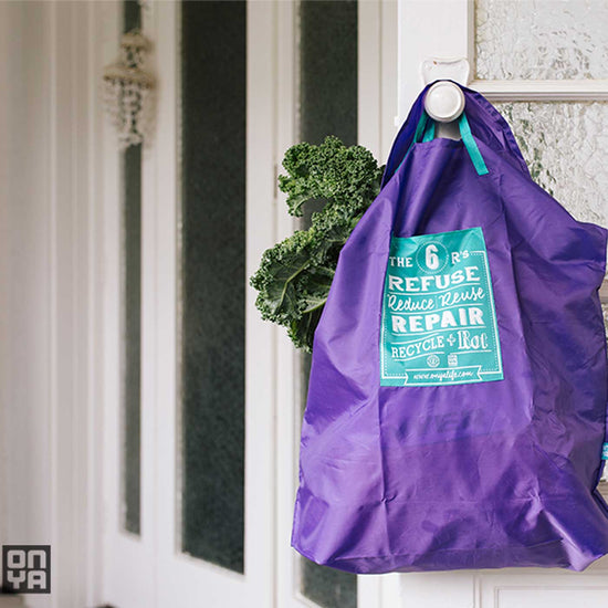 Load image into Gallery viewer,  purple reusable shopping bag by Onya. Diminish.
