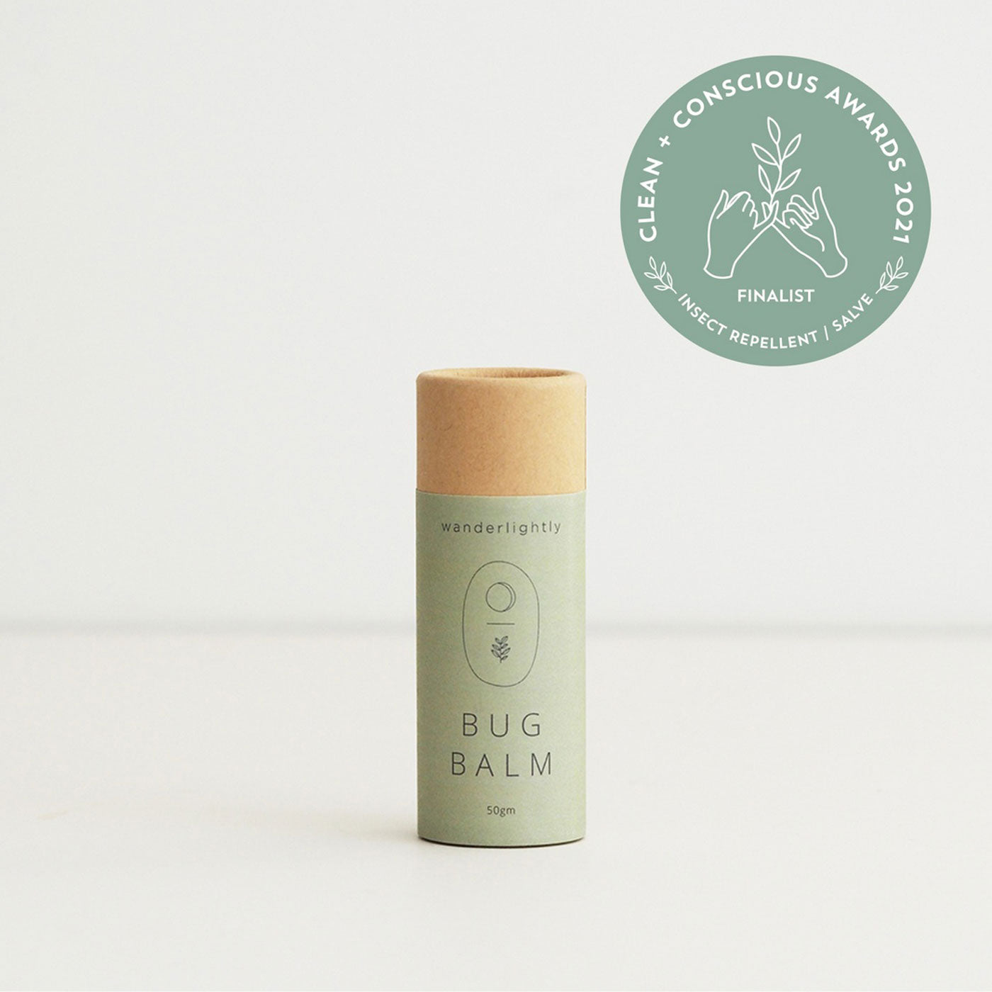 1 Tube of wanderlightly vegan and all-natural bug balm in a cardboard recyclable tube.