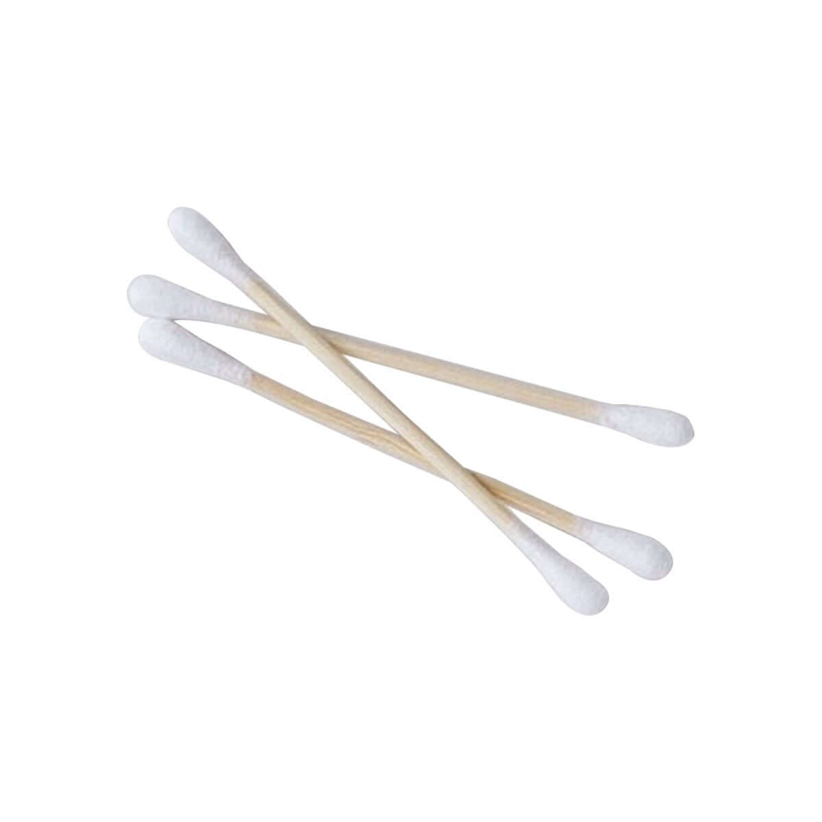 3 plastic-free cotton buds. Bamboo and cotton. Diminish.