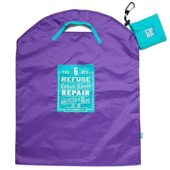 Onya purple reusable shopping bag. Diminish.