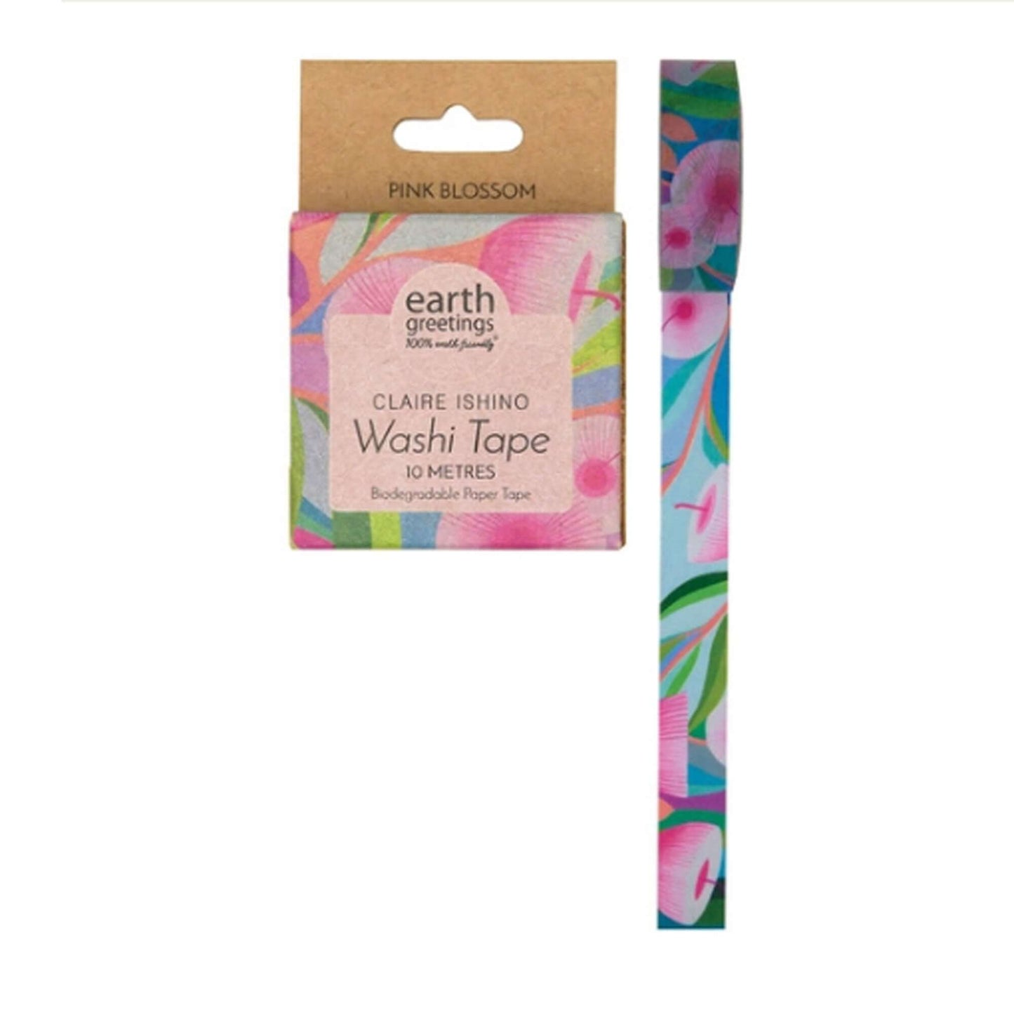 1 box of 100% earth friendly washi tape. Pink floral.