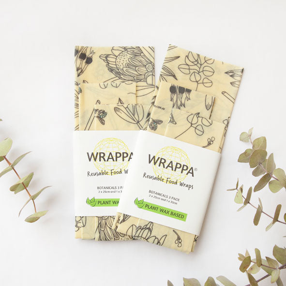 Load image into Gallery viewer, Wrappa plastic-free reusable vegan food wraps set of 3. Botanicals.
