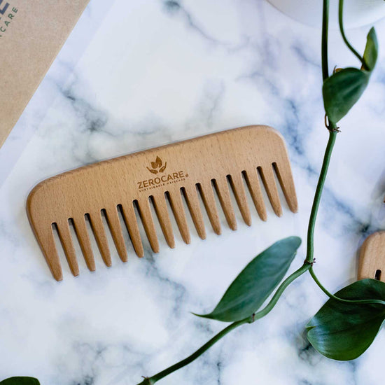 Zerocare haircare bamboo detangle comb. Plastic-free. Adelaide planet-friendly shop.